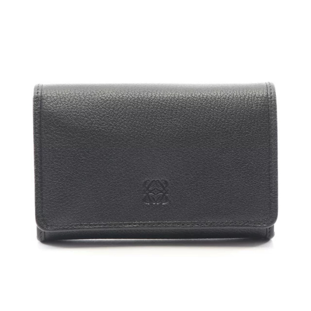 Loewe Anagram Bi fold Wallet Leather Black